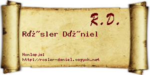 Rösler Dániel névjegykártya